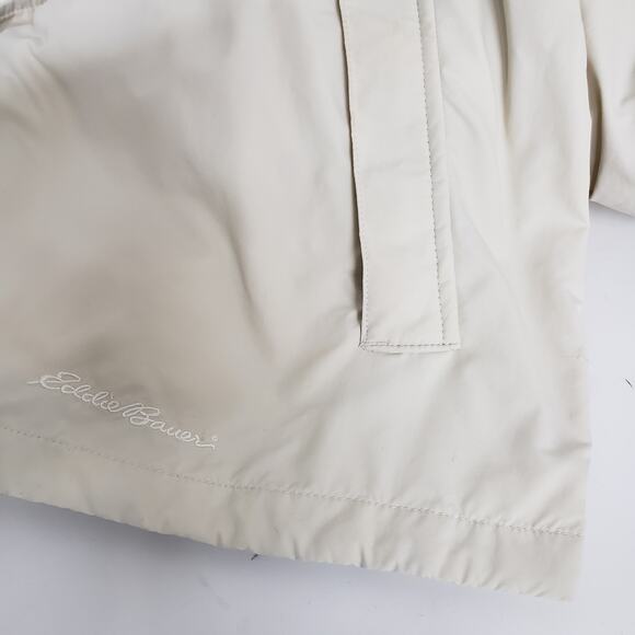 Eddie Bauer Parka Jacket Coat XL Full Zip Fleece Quilted Lined Insulated Stone - Picture 12 of 12